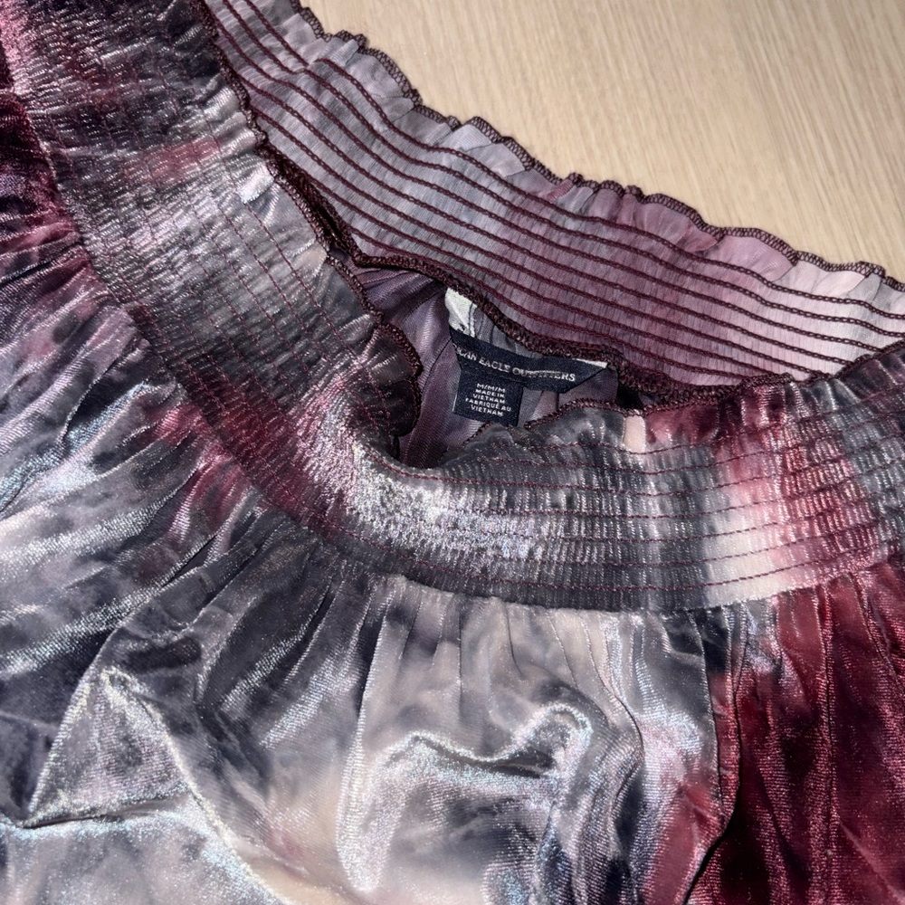 Velvet Tie-Dye Off-Shoulder Top - Picture 2 of 3